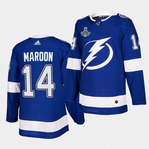 Adidas Tampa Bay Lightning #14 Patrick Maroon Blue Home Authentic 2021 Stanley Cup Champions Jersey Men's