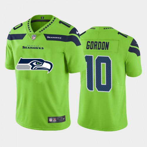 Seattle Seattle Seahawks #10 Josh Gordon Green Men's Big Team Logo Vapor Limited Jersey Men's