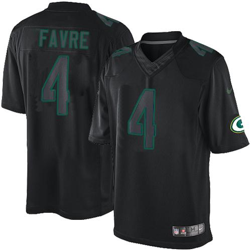 Green Bay Packers #4 Brett Favre Black Men's Stitched Impact Limited Jersey Men's