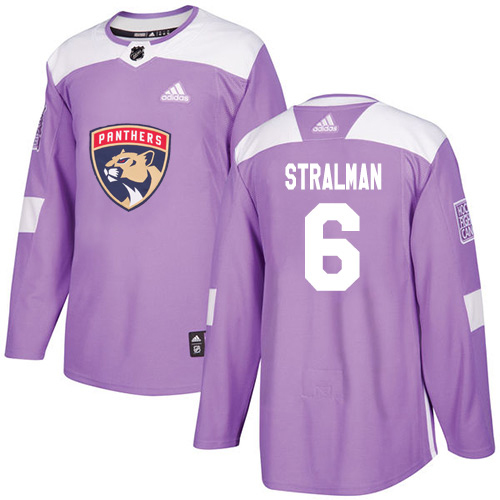 Adidas Florida Panthers #6 Anton Stralman Purple Authentic Fights Cancer Stitched Youth Jersey Youth