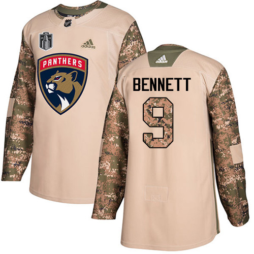 Adidas Panthers #9 Sam Bennett Camo 2023 Stanley Cup Final Patch Authentic Stitched Youth Jersey