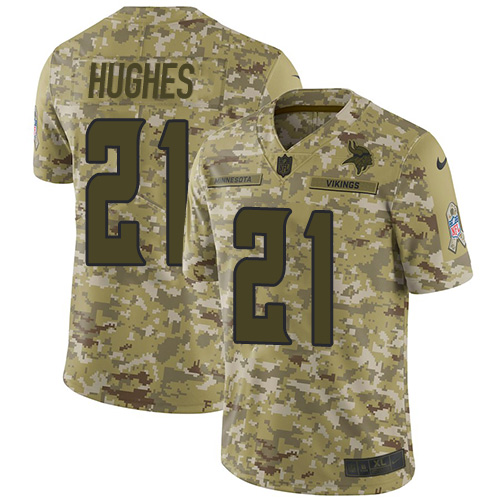 Minnesota Vikings #21 Mike Hughes Camo Men's Stitched Limited 2018 Salute To Service Jersey Men's