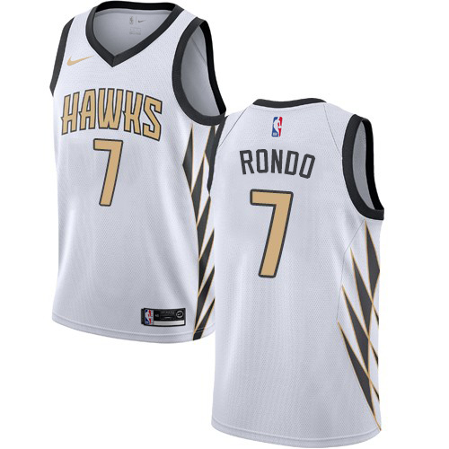 Atlanta Hawks #7 Rajon Rondo White Youth Swingman City Edition 2018/19 Jersey Youth
