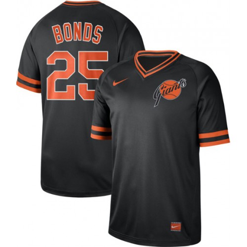 San Francisco Giants #25 Barry Bonds Black Authentic Cooperstown Collection Stitched Jersey Men's