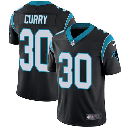 Carolina Panthers #30 Stephen Curry Black Team Color Men's Stitched Vapor Untouchable Limited Jersey Men's
