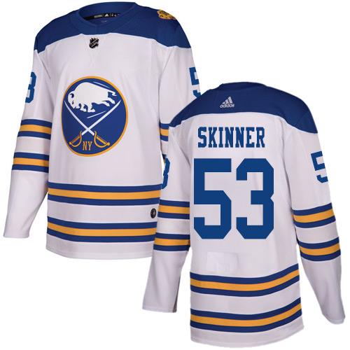 Adidas Buffalo Sabres #53 Jeff Skinner White Authentic 2018 Winter Classic Stitched Jersey Men's