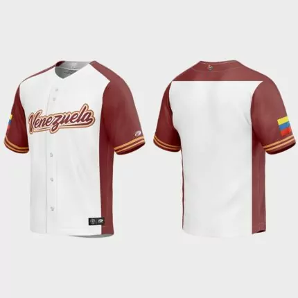 Venezuela Baseball 2023 World Baseball Classic Replica Jersey – White Burgundy