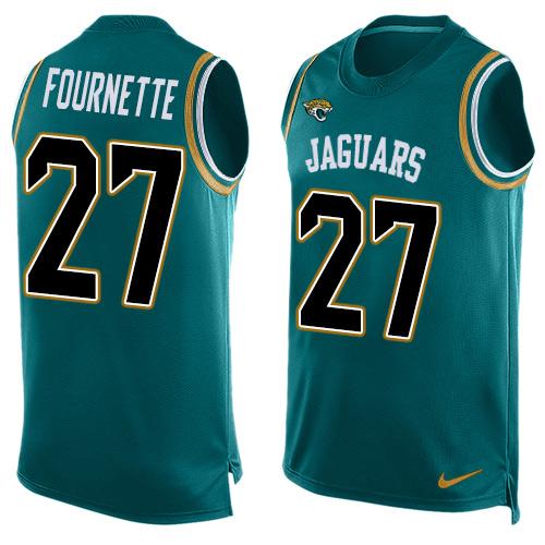 Jaguars #27 Leonard Fournette Teal Green Alternate Men's Stitched Limited Tank Top Jersey