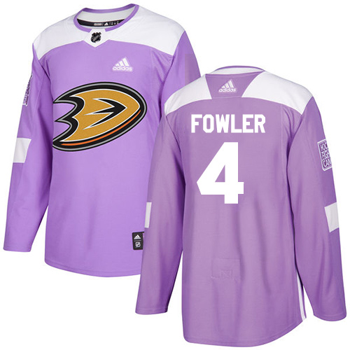 Adidas Anaheim Ducks #4 Cam Fowler Purple Authentic Fights Cancer Youth Stitched Jersey Youth