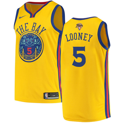 Golden State Warriors #5 Kevon Looney Gold 2022 Finals Swingman City Edition Jersey Mens