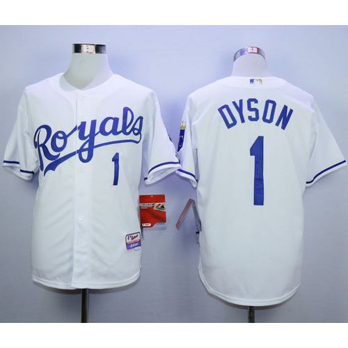 Kansas City Royals #1 Jarrod Dyson White Cool Base Stitched Jersey Men's
