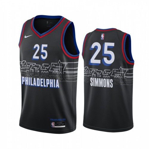 Philadelphia 76ers #25 Ben Simmons Black Youth Swingman 2020-21 City Edition Jersey Youth