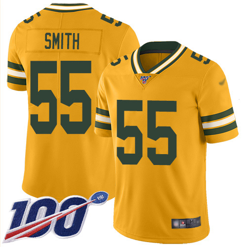 Green Bay Packers #55 Za'Darius Smith Gold Men's Stitched Limited Inverted Legend 100th Season Jersey Men's