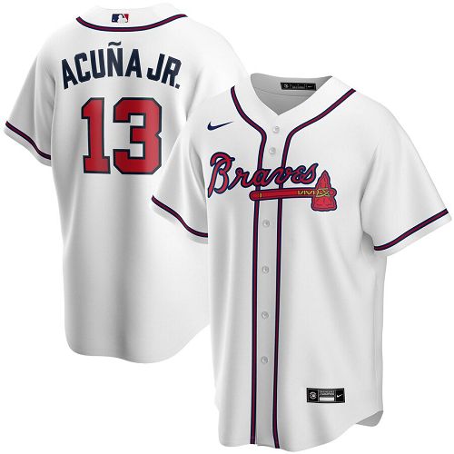 Men's Youth Women's Atlanta Braves #13 Ronald Acuna Jr. White Home 2020 Jersey