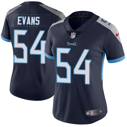 Tennessee Titans #54 Rashaan Evans Navy Blue Team Color Women's Stitched Vapor Untouchable Limited Jersey Womens