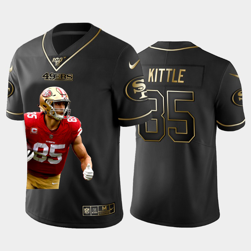 San Francisco 49ers #85 George Kittle Team Hero 1 Vapor Limited 100 Jersey Black Golden