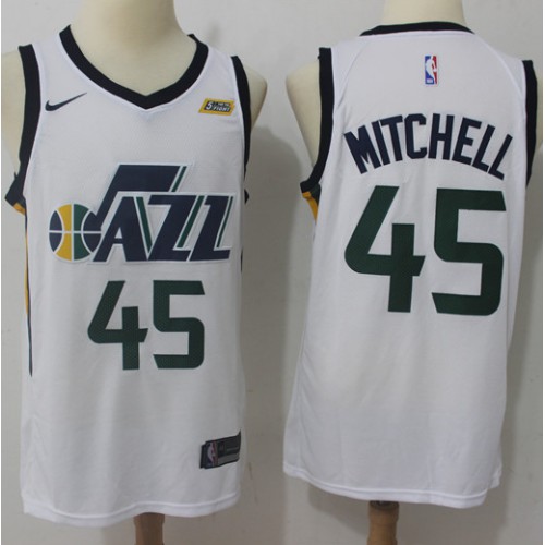 Utah Jazz #45 Donovan Mitchell White Swingman Association Edition Jersey Mens