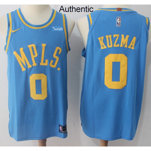 Los Angeles Lakers #0 Kyle Kuzma Royal Blue Authentic Hardwood Classics Jersey Mens