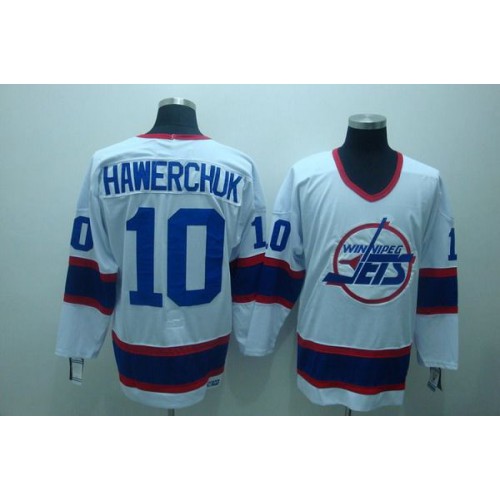 Winnipeg Jets #10 Dale Hawerchuk Stitched White CCM Throwback Jersey Men's