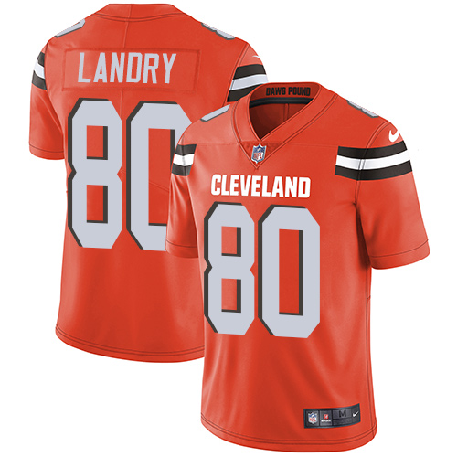 Browns #80 Jarvis Landry Orange Alternate Men's Stitched Vapor Untouchable Limited Jersey