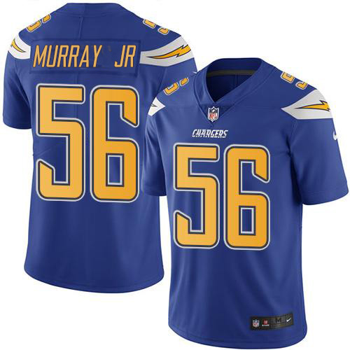 Los Angeles Chargers #56 Kenneth Murray Jr Electric Blue Men's Stitched Limited Rush Jersey Men's