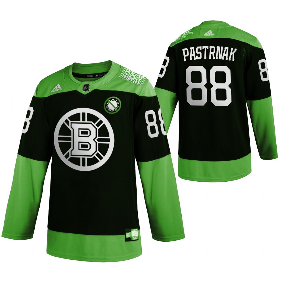 Boston Bruins #88 David Pastrnak Men's Adidas Green Hockey Fight NCoV Limited Jersey