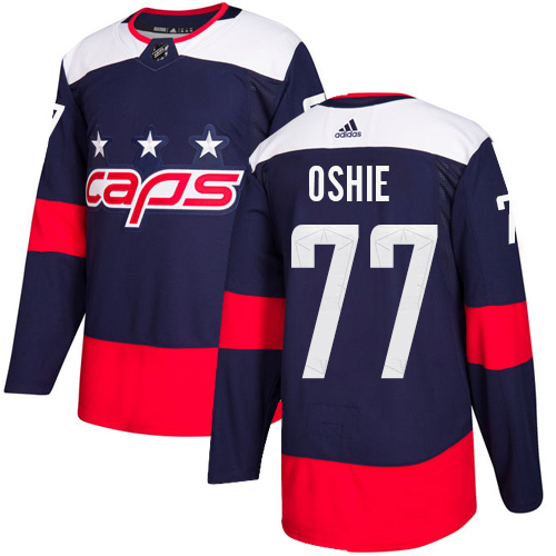 Adidas Washington Capitals #77 T.J. Oshie Navy Authentic 2018 Stadium Series Stitched Jersey Men's