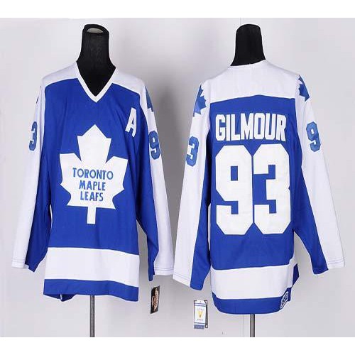 Maple Toronto Maple Leafs #93 Doug Gilmour Blue/White CCM Throwback Stitched Jersey Men's