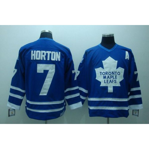 Maple Toronto Maple Leafs #7 Tim Horton Stitched Blue CCM Throwback Jersey Men's