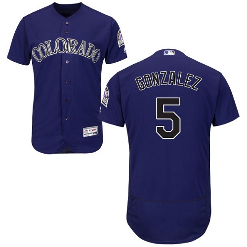 Colorado Rockies #5 Carlos Gonzalez Purple Flexbase Authentic Collection Stitched Jersey Men's