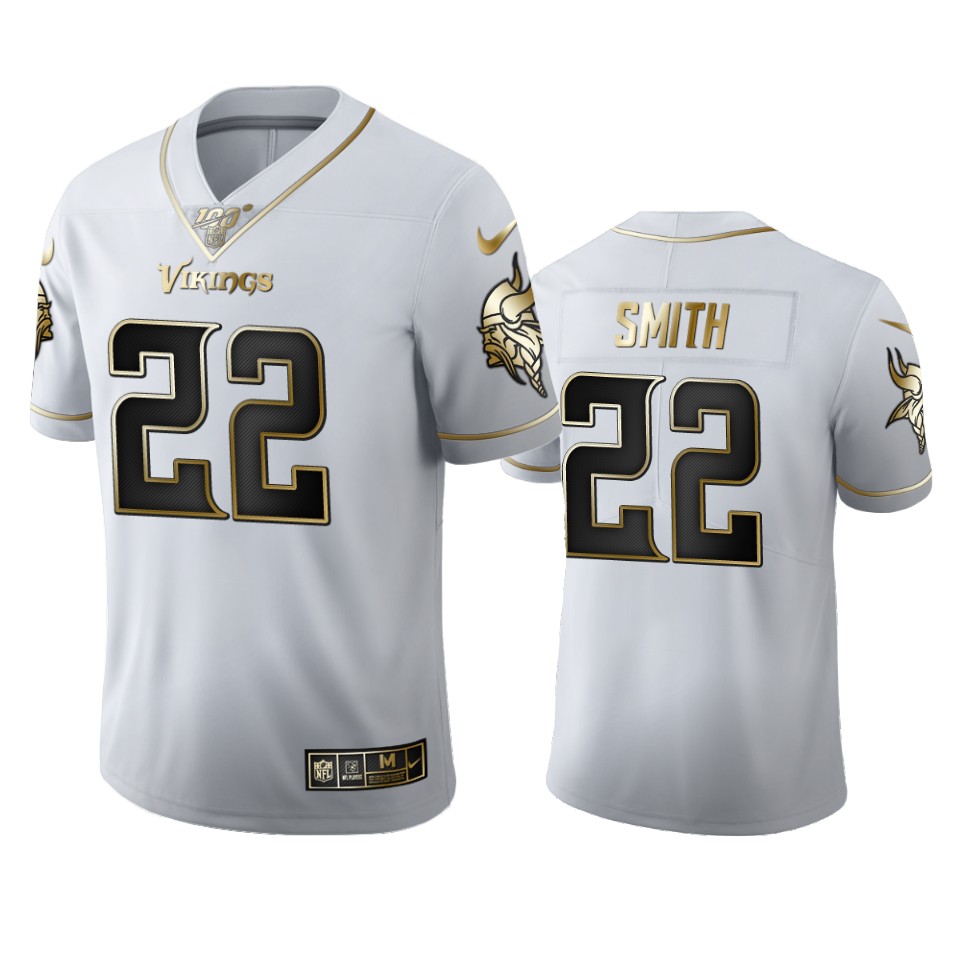 Minnesota Vikings #22 Harrison Smith Men's White Golden Edition Vapor Limited 100 Jersey