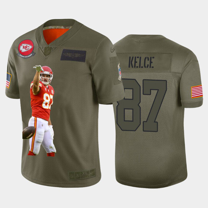 Kansas City Chiefs #87 Travis Kelce Team Hero 4 Vapor Limited Jersey Camo