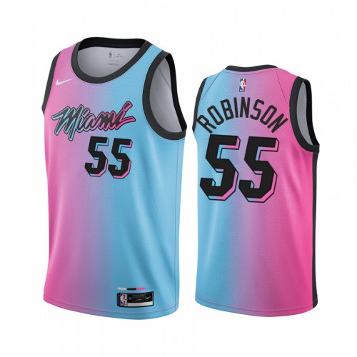 Miami Heat #55 Duncan Robinson Blue Pink Youth Swingman 2020-21 City Edition Jersey Youth