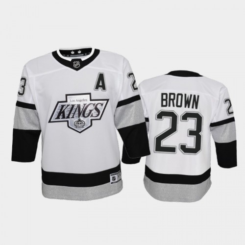 Adidas Los Angeles Kings #23 Dustin Brown Youth 2021-22 Alternate Game Jersey - White Youth