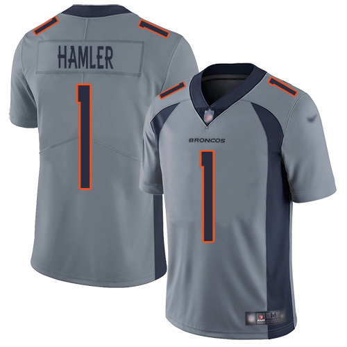 Broncos #1 KJ Hamler Gray Youth Stitched Limited Inverted Legend Jersey