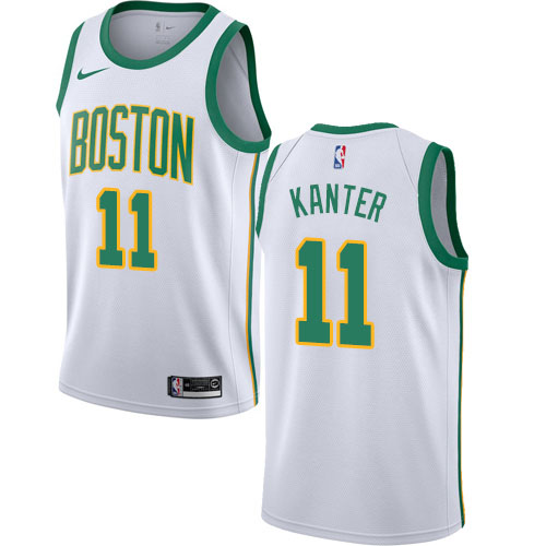 Boston Celtics #11 Enes Kanter White Swingman City Edition 2018/19 Jersey Mens