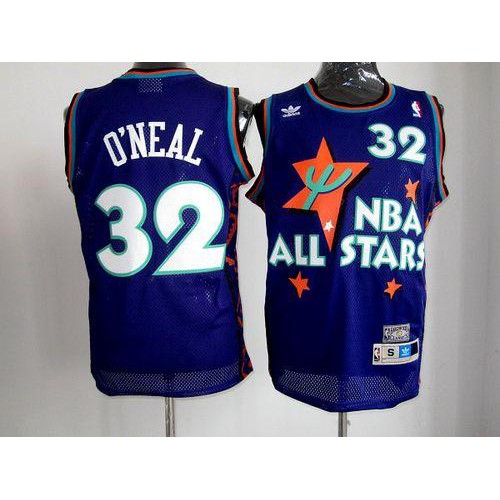 Orlando Magic #32 Shaquille ONeal Purple 1995 All-Star Throwback Stitched Jersey Mens