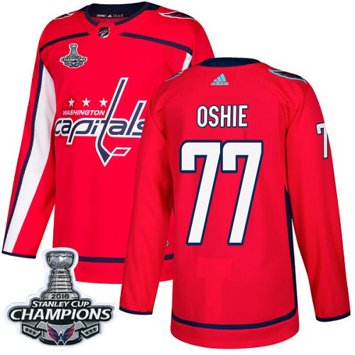 Adidas Washington Capitals #77 T. J. Oshie Red Home Authentic Stanley Cup Final Champions Stitched Youth Jersey Youth