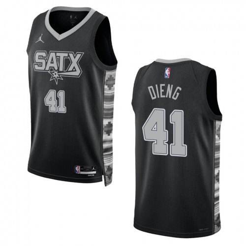 San Antonio San Antonio Spurs #41 Gorgui Dieng Unisex Black 2022-23 Swingman Jersey - Statement Edition Mens