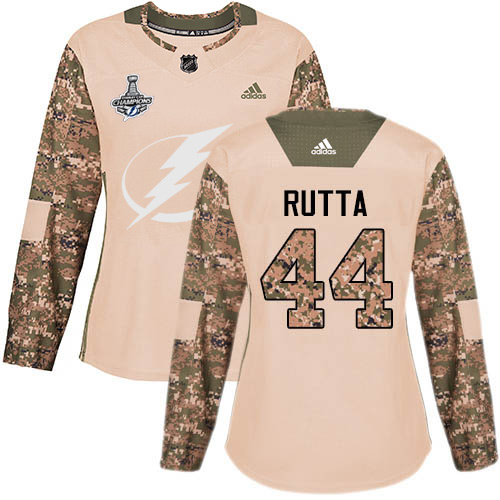 Adidas Tampa Bay Lightning #44 Jan Rutta Camo Authentic 2017 Veterans Day Women's 2020 Stanley Cup Champions Stitched Jersey Womens