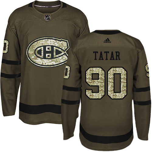 Adidas Montreal Canadiens #90 Tomas Tatar Green Salute to Service Stitched Youth Jersey Youth