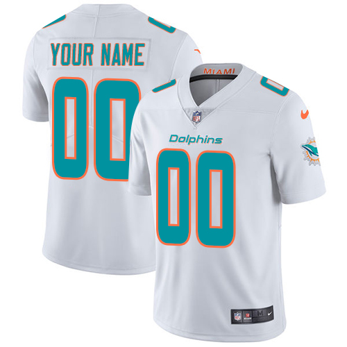 Miami Dolphins Customized White Stitched Vapor Untouchable Limited Men's Jersey