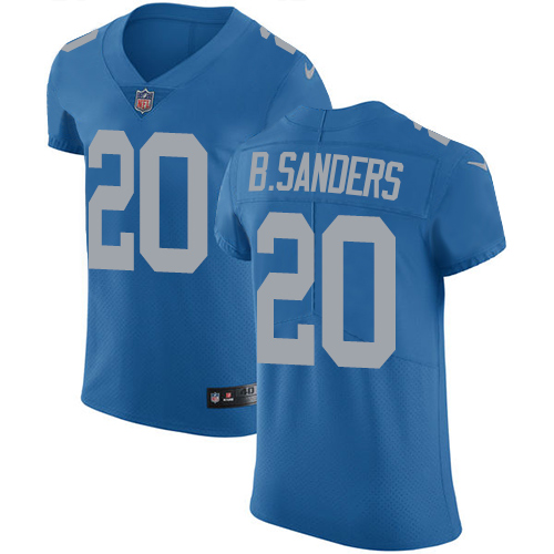 Lions #20 Barry Sanders Blue Throwback Men's Stitched Vapor Untouchable Elite Jersey