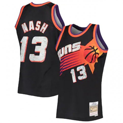 Phoenix Suns #13 Steve Nash Mitchell & Ness 1996-97 Hardwood Classics 75th Anniversary Diamond Swingman Jersey - Black Mens