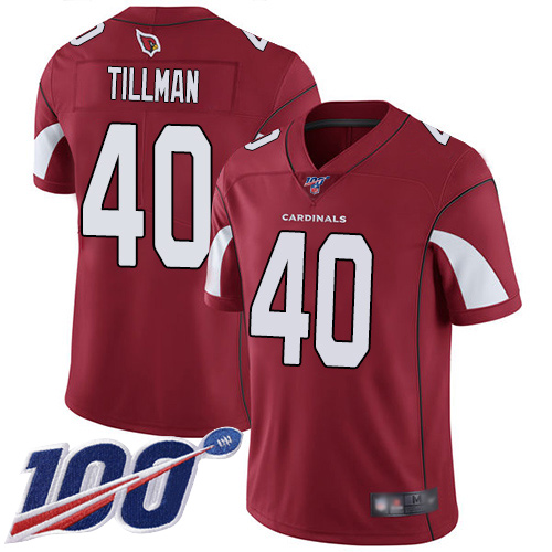 Cardinals #40 Pat Tillman Red Team Color Men's Stitched 100th Season Vapor Limited Jersey