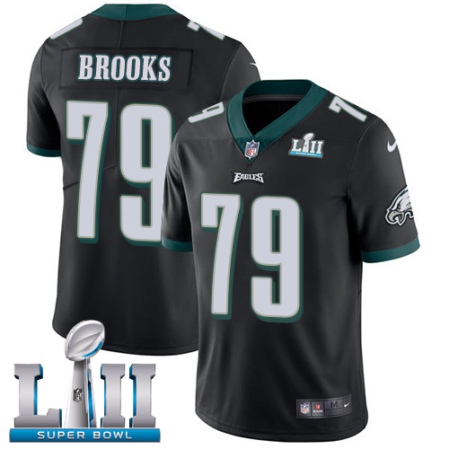 Philadelphia Eagles #79 Brandon Brooks Black Alternate Super Bowl LII Men's Stitched Vapor Untouchable Limited Jersey Men's