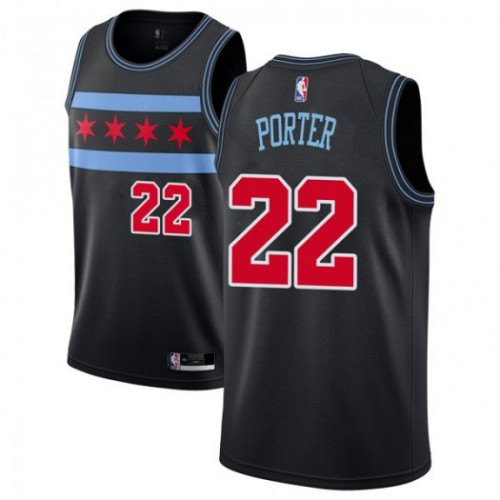 Chicago Bulls #22 Otto Porter Jr Black Swingman Statement Edition Jersey Mens