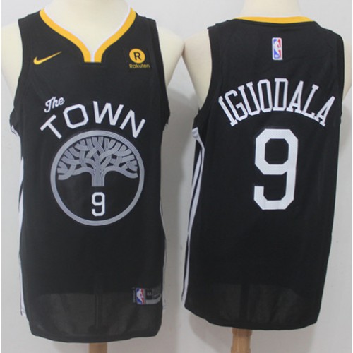 Golden State Warriors #9 Andre Iguodala Black Swingman Statement Edition Jersey Mens