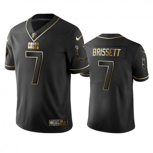 Indianapolis Colts #7 Jacoby Brissett Men's Stitched Vapor Untouchable Limited Black Golden Jersey Men's