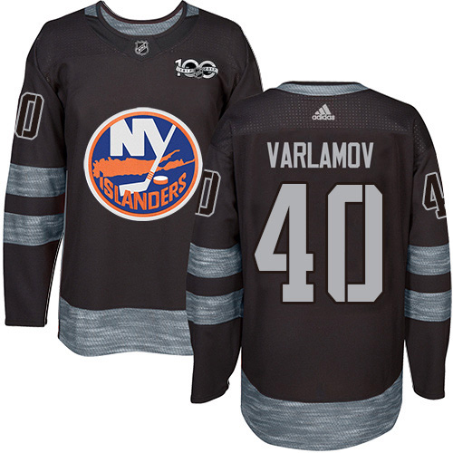 Adidas New York Islanders #40 Semyon Varlamov Black 1917-2017 100th Anniversary Stitched Jersey Men's